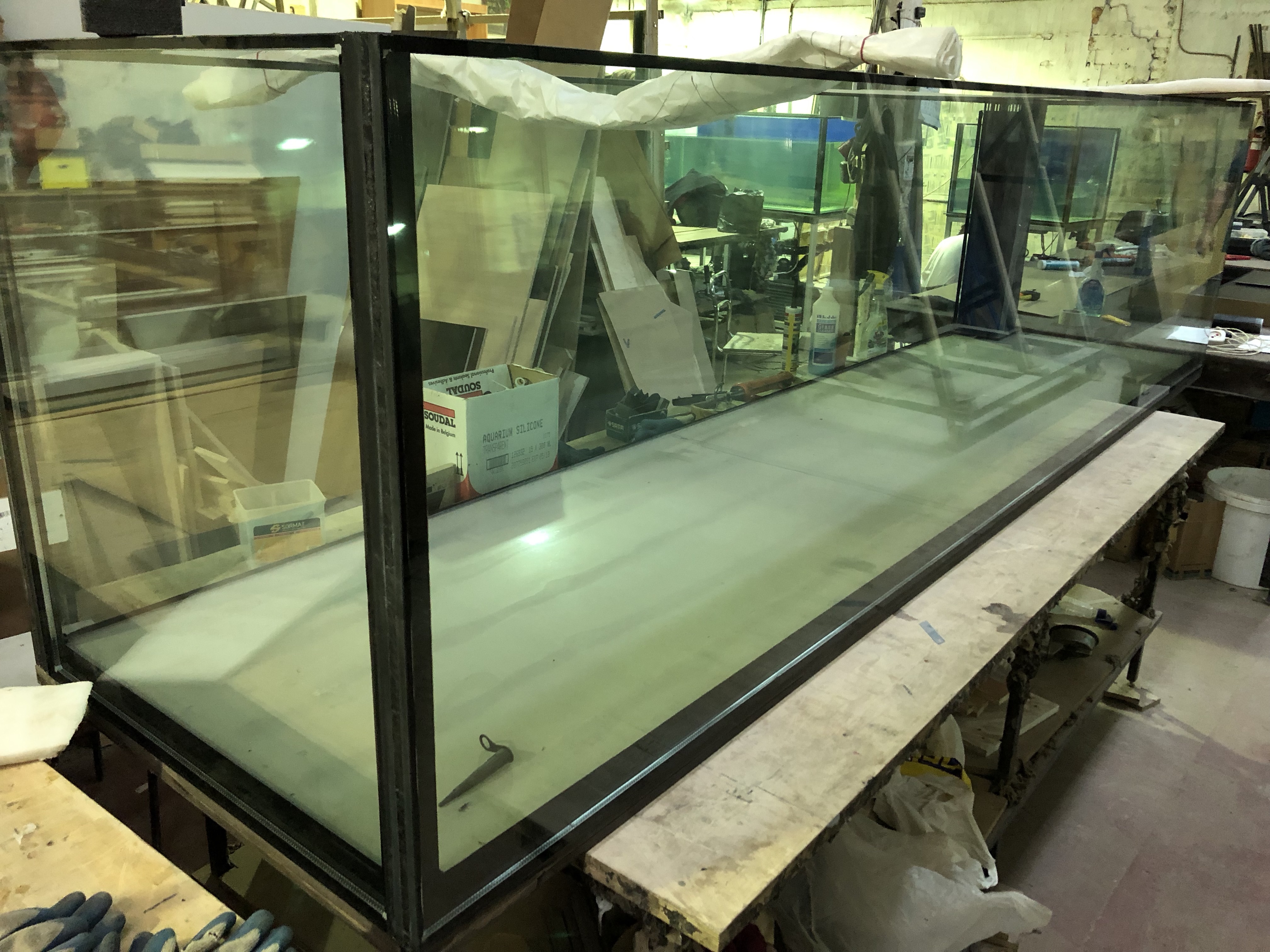 Аквариум и витрины для моллюсков и системы передержки узв для морепродуктов