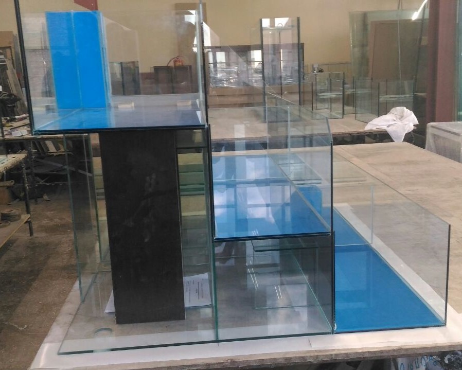 Аквариум и витрины для моллюсков и системы передержки узв для морепродуктов